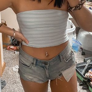 Icy blue tube top